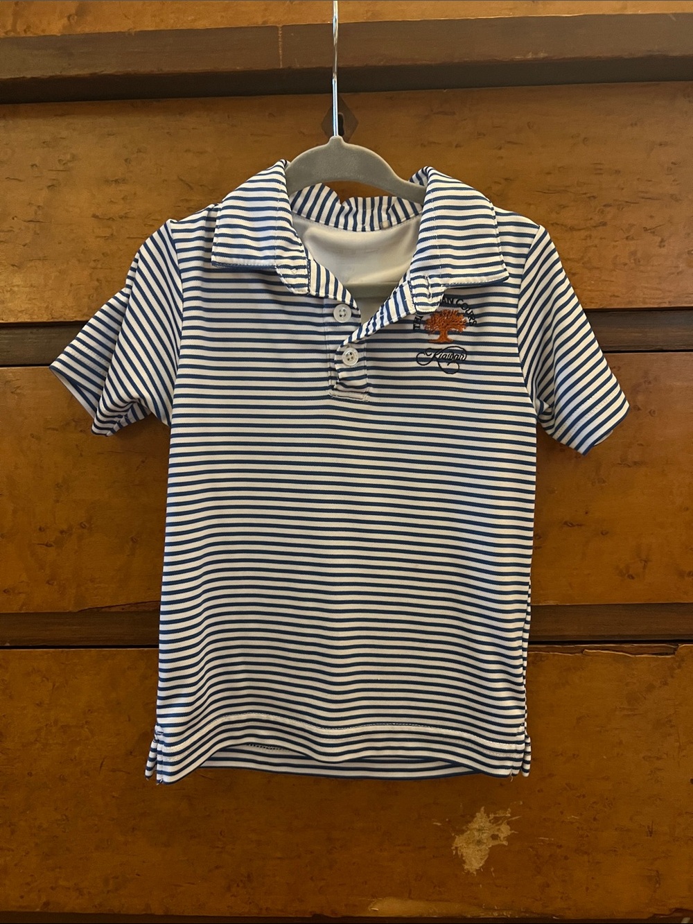 The Ocean Course Kiawah Kids Navy & White Striped Polo Shirt